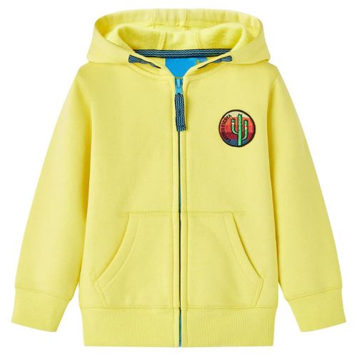 Sweat-Shirt À Capuche Et Fermeture Éclair Pour Enfants Jaune Clair 140