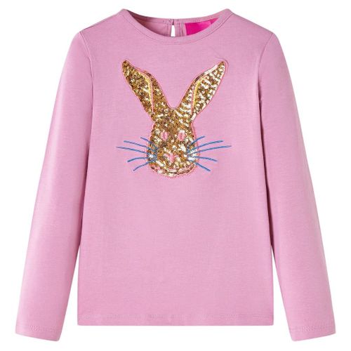 T-Shirt Enfants À Manches Longues Imprimé Lapin Rose Brûlé 128