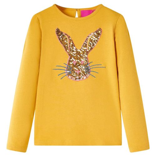 T-Shirt Enfants À Manches Longues Imprimé Lapin Ocre 92