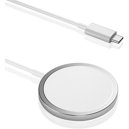 Chargeur Sans Fil Pour Iphone, Chargeur Rapide Usb C 15w, Chargeur Induction Magnétique Pour Apple,Câble De Charge Usb-C Magnétique (1m) Compatible Avec Iphone 15/14/13/12/Pro Max/Pro/Plus/Mini-Blanc