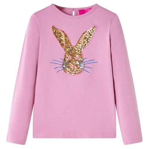 T-Shirt Enfants À Manches Longues Imprimé Lapin Rose Brûlé 104