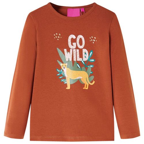 T-Shirt Enfants À Manches Longues Imprimé Animal Cognac 116