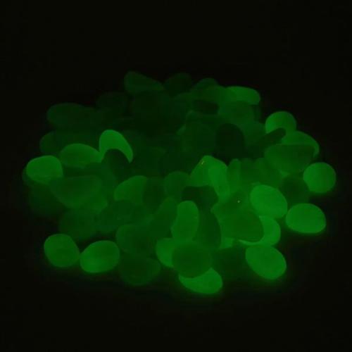 100pcs Galet Pierre Cailloux Lumineux Fluorescent Décoration Aquarium Vert