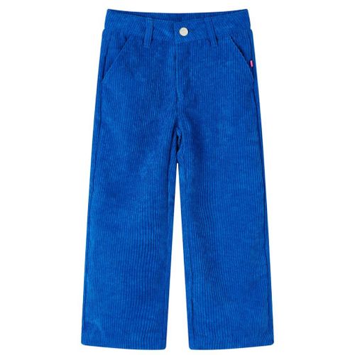 Pantalons Pour Enfants Velours Côtelé Bleu Cobalt 104