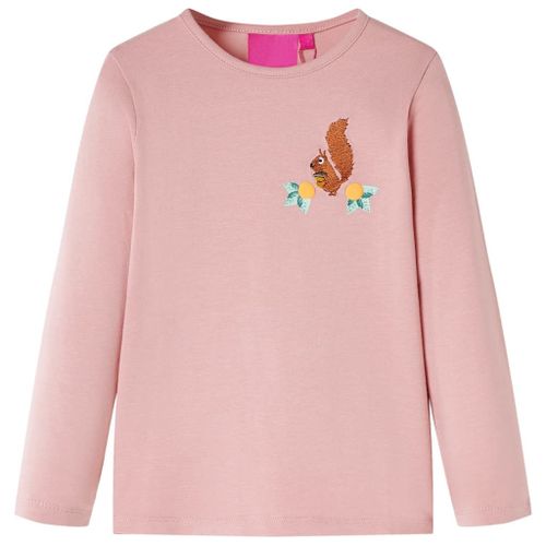 T-Shirt Enfants À Manches Longues Design Écureuil Rose Clair 92