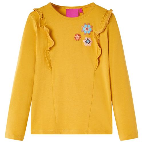 T-Shirt Enfants À Manches Longues Ocre Foncé 140
