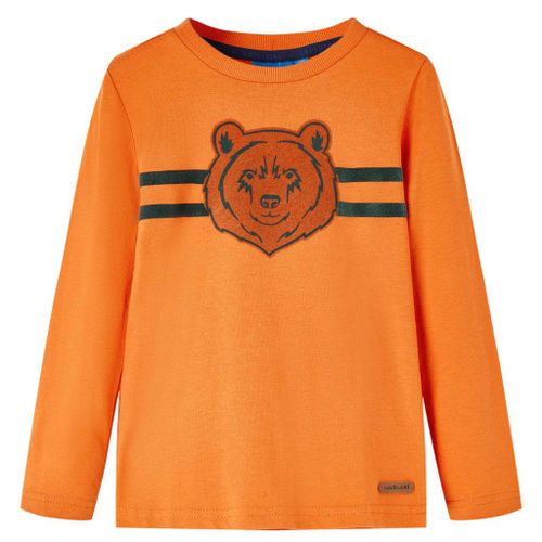 T-Shirt Enfants À Manches Longues Imprimé Ours Orange Foncé 104