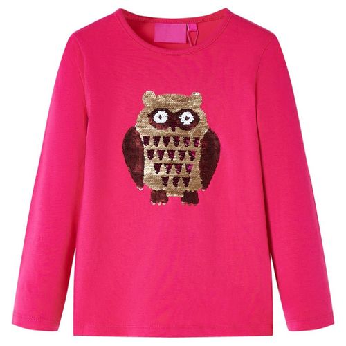 T-Shirt Enfants À Manches Longues Imprimé Hibou Rose Vif 116