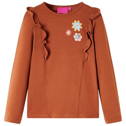 T-Shirt Enfants À Manches Longues Imprimé Floral Cognac 92