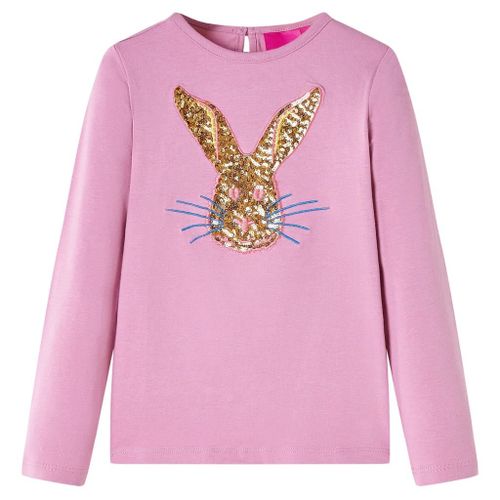 T-Shirt Enfants À Manches Longues Imprimé Lapin Rose Brûlé 92