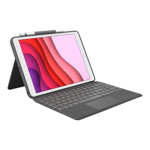 Logitech Combo Touch - Clavier et étui - avec trackpad - rétroéclairé - Apple Smart connector - AZERTY - Français - gris oxford - pour Apple 10.9-inch iPad (10ème génération)