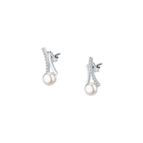 Boucles D'oreilles En Argent 925/1000 Et Cultured Pearl