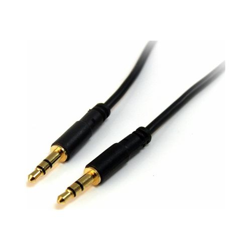 StarTech.com Câble slim audio stéréo de 3,5 mm (M/M) - 1,8 m - Connecteurs plaqués en or - Noir (MU6MMS) - Câble audio - mini-phone stereo 3.5 mm mâle pour mini-phone stereo 3.5 mm mâle - 1.8 m -...