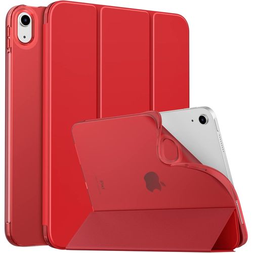 Coque Pour Ipad (A16) 11e Génération 11pouces 2025, Ipad 10e Gén 10,9"" 2022,Étui Avec Coque Arrière En Tpu Souple À Rabat Avec Support Semi-Transparent Protecteur Réveil/Sommeil Auto,Rouge