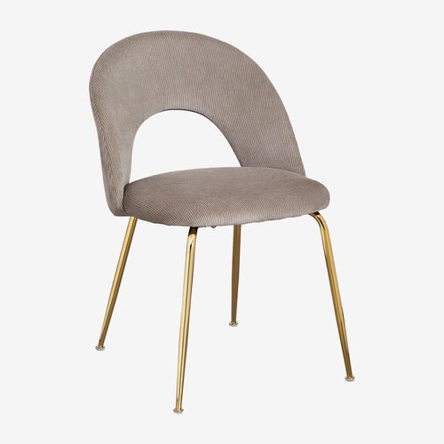 Pack De 4 Chaises De Salle À Manger En Velours Côtelé Glorys Doré
