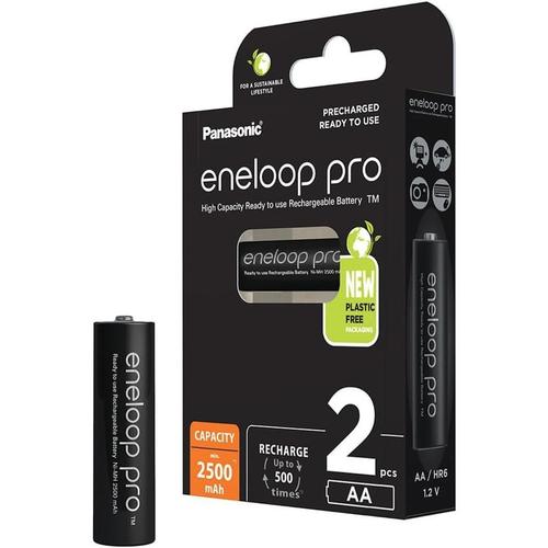 Panasonic Eneloop Pro Pack 2 Piles Rechargeables Mignon 2500mAh AA Ni-MH