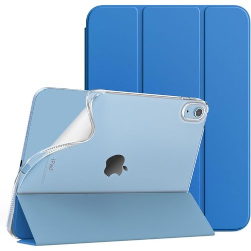 Coque Pour Ipad A16 11ème Génération 11 Pouces 2025, Ipad 10ème Génération 2022 10,9 Pouces, Mince Étui Tri-Fold En Tpu Souple Translucide Avec Réveil/Sommeil Auto, Gentiane Bleu
