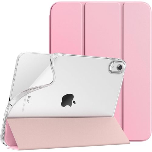 Coque Pour Ipad A16 11ème Génération 11 Pouces 2025, Ipad 10ème Génération 2022 10,9 Pouces, Mince Étui Tri-Fold En Tpu Souple Translucide Avec Réveil/Sommeil Auto, Bouquet Rose
