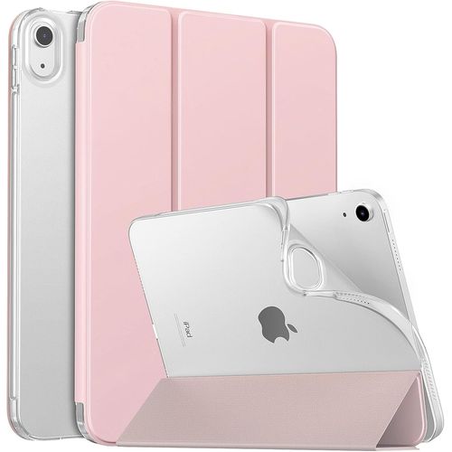 Coque Pour Ipad (A16) 11e Gén 11"" 2025, Ipad 10e Gén 10,9"" 2022, Étui Avec Coque Arrière En Tpu Souple À Rabat Avec Support Semi-Transparent Protecteur Réveil/Sommeil Auto, Rose Clair