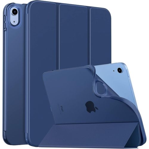 Coque Pour Ipad (A16) 11e Génération 11pouces 2025, Ipad 10e Gén 10,9"" 2022, Étui Avec Coque Arrière En Tpu Souple À Rabat Avec Support Semi-Transparent Protecteur, Marine Bleu
