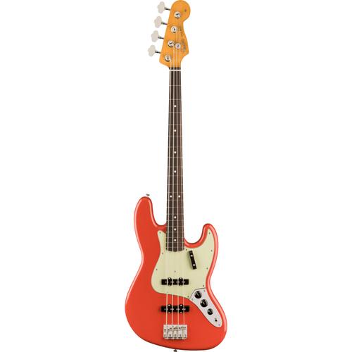 Fender Vintera Ii 60s Jazz Bass Rw Fiesta Red Basse Électrique Avec Housse Deluxe