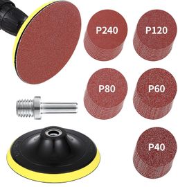 Kit de Disque abrasif 125mm:Plateau de ponçage 125mm avec filetage M14, 50 pièces de Disque poncage 125mm.Disque a poncer 125mm grains 10x 40/60/80/120/240 pour poncer, polir et dérouiller