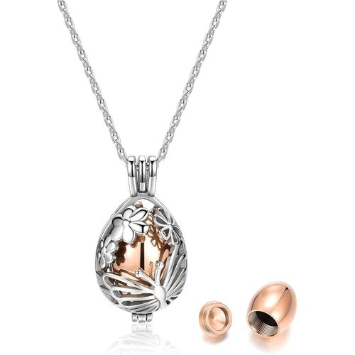 Collier Urne Funéraire Cendres Pendentif Bouteille Flacon Recipient Ouvrir Acier Inoxydable Papillon Contenant Souvenir Amour Bijoux Femme Cadeau Avec Chaîne