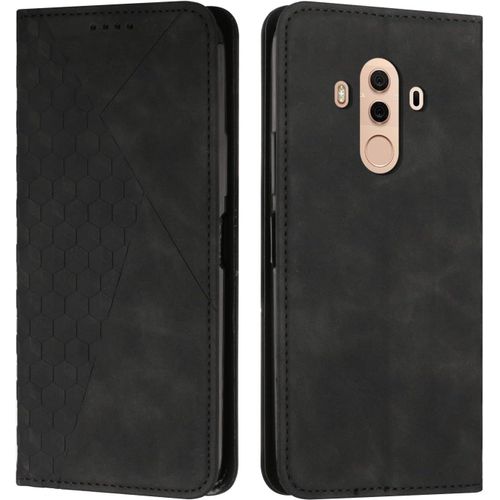 Coque Pour Huawei Mate 10 Pro, Premium Flip Housse Étui Protection Rabat Clapet Portefeuille Phone Cover Magnétique [Porte Cartes] Antichoc Béquille Cover (Noir)
