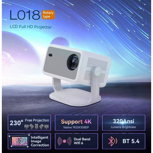 projecteur WZATCO -WL018 full HD 1080p 4k androide 5G wii