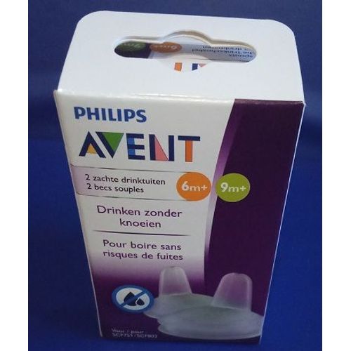 Philips Avent Scf252/05 2 Becs Souples Resistants Aux Mordillements 6mois+ 9mois+