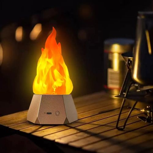 Reve Nouveau Veilleuse Led Sans Flamme : Bougie Usb Avec Flamme Vacillante, Lampe De Cheminée Factice À 3 Modes Rechargeable Pour Appartement, Terrasse, Décorations De En Extérieur