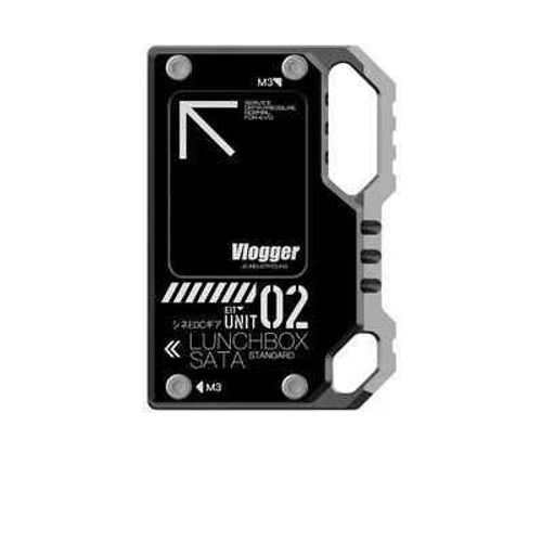 Vlogger carte mémoire accessoires de photographie en alliage d'aluminium-magnésium boîte à déjeuner lecteur de carte pour 870 SATA Atomos Ninja V SSD boîtier - Type Black