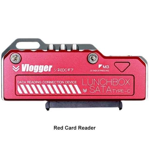 Vlogger carte mémoire accessoires de photographie en alliage d'aluminium-magnésium boîte à déjeuner lecteur de carte pour 870 SATA Atomos Ninja V SSD boîtier - Type Red Card Reader
