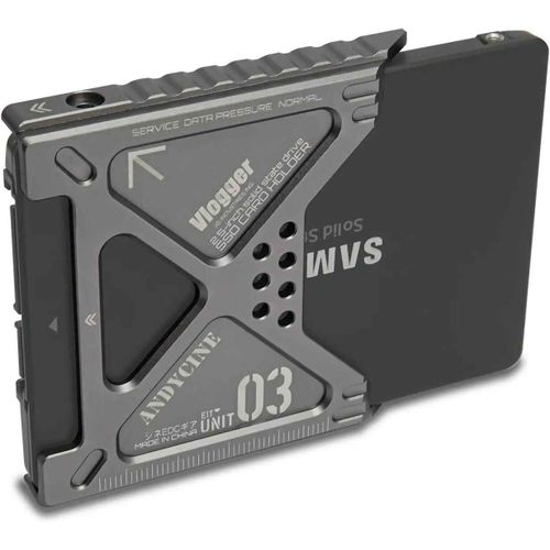 Vlogger carte mémoire accessoires de photographie en alliage d'aluminium-magnésium boîte à déjeuner lecteur de carte pour 870 SATA Atomos Ninja V SSD boîtier - Type Gray
