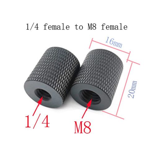 Adaptateur de montage à vis 1/4 à M4 M6 M8 M10 femelle à femelle pour trépied d'appareil photo,accessoires de photographie - Type 14 Mu to M8 Mu