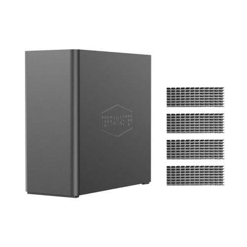 TERRAMASTER F4 SSD NAS Stockage - Serveur NAS 4 Baies Tout SSD, Processeur QuadCore N95, 8GB RAM DDR5, Port 10GbE, 4 Dissipateurs Inclus, Stockage en Réseau Puissant Format Compact (sans Disque)