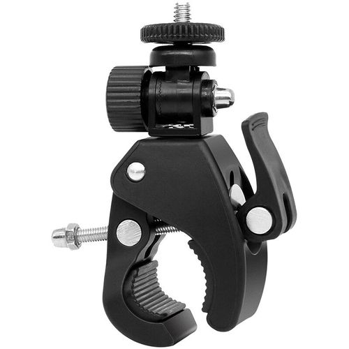 Noir 1/4 Super pince vélo vélo moto guidon poignée pince barre caméra montage trépied adaptateur pour Action Camer Gopro Hero - Type Black