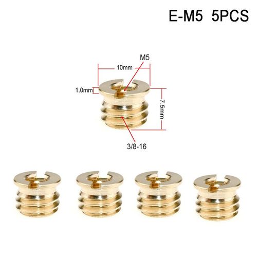 Vis de Conversion de caméra 1/4 M4 M5 M6 à 3/8-16,trépied monopode,accessoires de montage à rotule,écrou de Conversion 1/4 3/8 pour appareil photo DSLR - Type E-M5 5PCS