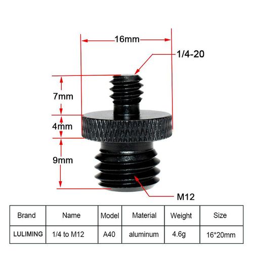 Vis de Conversion 1/4 mâle à mâle 1/4 3/8 M4 M5 M6 M8 M10 M12,trépied d'appareil photo,adaptateur à tête sphérique,accessoires de photographie SLR - Type A40 1PC