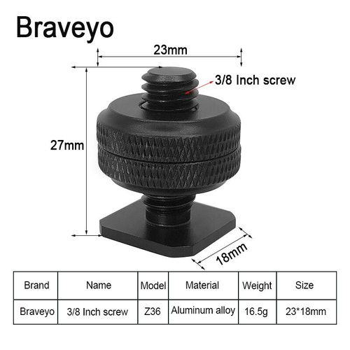 Vis à chaussure chaude ou froide pour appareil photo Dslr,1/4 3/8 pouces,vis de Base simple et Double couche,tête de trépied,accessoires de photographie,installation - Type Z36 1PC
