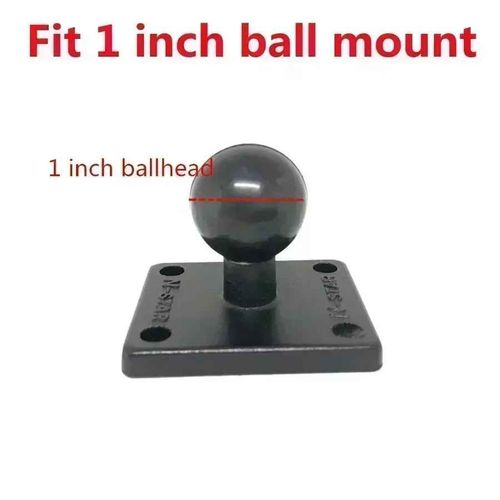 Jadkinsta 1 ou 1,5 pouces support de boule en caoutchouc pour moto en aluminium plaque de base de montage carrée ronde pour téléphones portables caméra Gopro - Type 1 inch Square base