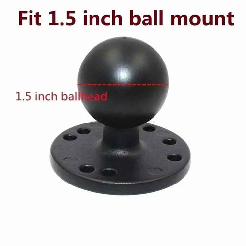Jadkinsta 1 ou 1,5 pouces support de boule en caoutchouc pour moto en aluminium plaque de base de montage carrée ronde pour téléphones portables caméra Gopro - Type 1.5 inch round base
