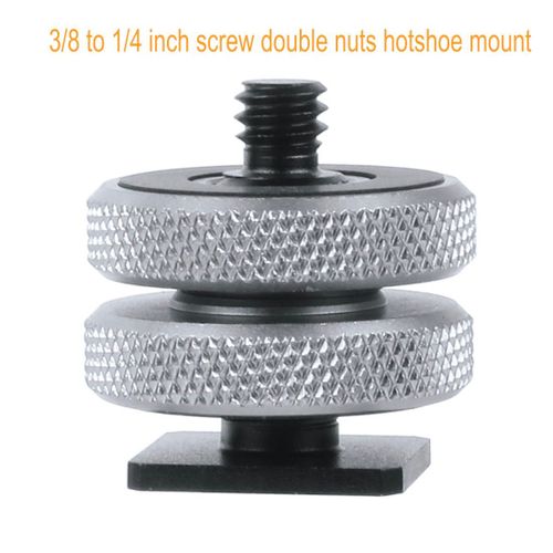 Support de chaussure froide à Double écrous simples,support à vis 3/8 1/4 5/8 pour caméra d'action GoPro DSLR,trépied Flash de Studio Photo - Type 3 8 to 1 4 B grey