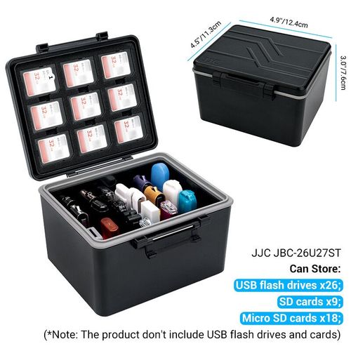 JJC 24 emplacements boîtier USB boîtier pour clé USB boîtier de support de stockage pour clé USB étanche antistatique sac accessoires - Type USB Flash Drive Case