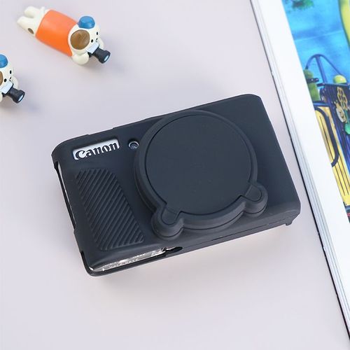 Étui en Silicone pour appareil photo Canon SX730 SX740,housse de protection en Silicone souple pour appareil photo,sac complet,plaque de base,anti-poussière,étanche - Type Black