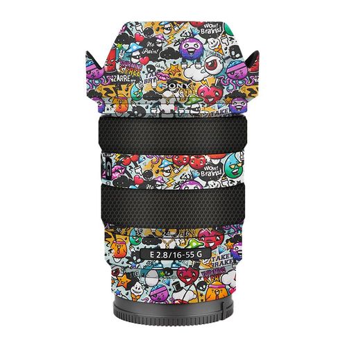 Autocollants d'objectif pour Sony E 16-55mm F2.8 G SEL1655G,autocollant de corps d'objectif d'appareil photo,film de protection rond,peau de décalcomanie en vinyle - Type F
