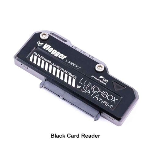 Vlogger carte mémoire accessoires de photographie en alliage d'aluminium-magnésium boîte à déjeuner lecteur de carte pour 870 SATA Atomos Ninja V SSD boîtier - Type Black Card Reader
