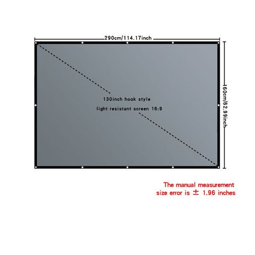 Écran de film mural portable,écran anti-lumière en métal,haute définition 4K,bureau et extérieur,30-133 pouces tr/min - Type GG130 inch