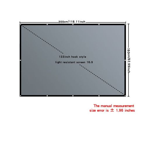 Écran de film mural portable,écran anti-lumière en métal,haute définition 4K,bureau et extérieur,30-133 pouces tr/min - Type GG133 inch