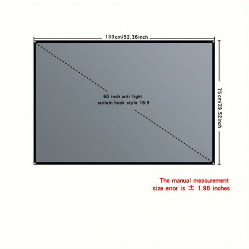 Écran de film mural portable,écran anti-lumière en métal,haute définition 4K,bureau et extérieur,30-133 pouces tr/min - Type GG60 inch